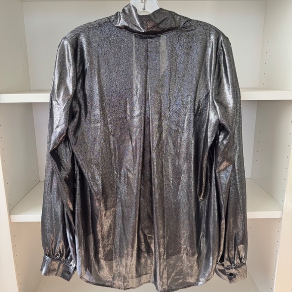 L’AGENCE Silver Gisele Neck Tie Top - Picture 8 of 9